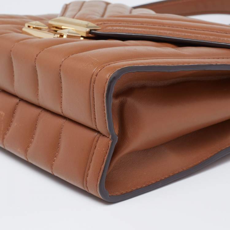 Pre Owned Michael Kors Tan Quilted Leather Whitney Shoulder Bag
