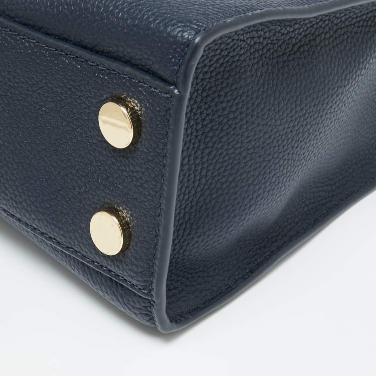 Pre Owned Michael Kors Navy Blue Leather Reagan Tote