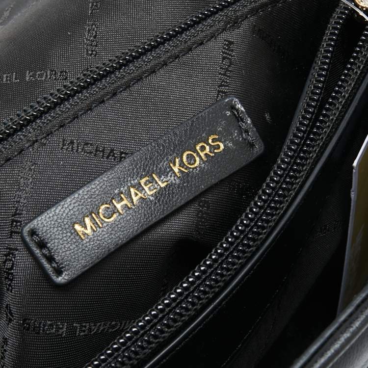Pre Owned Michael Kors Black Leather Medium Peyton Shoulder Bag