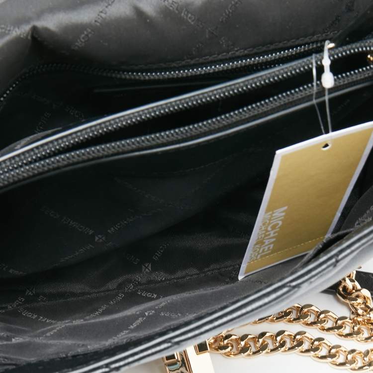 Pre Owned Michael Kors Black Leather Medium Peyton Shoulder Bag