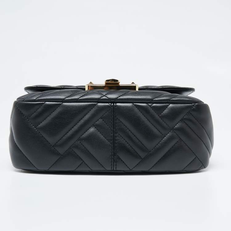 Pre Owned Michael Kors Black Leather Medium Peyton Shoulder Bag