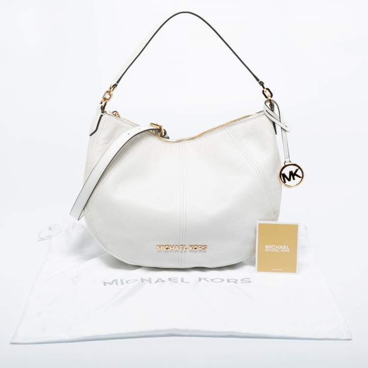 Pre Owned Michael Kors White Leather Bedford Hobo