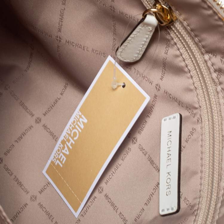 Pre Owned Michael Kors White Leather Bedford Hobo