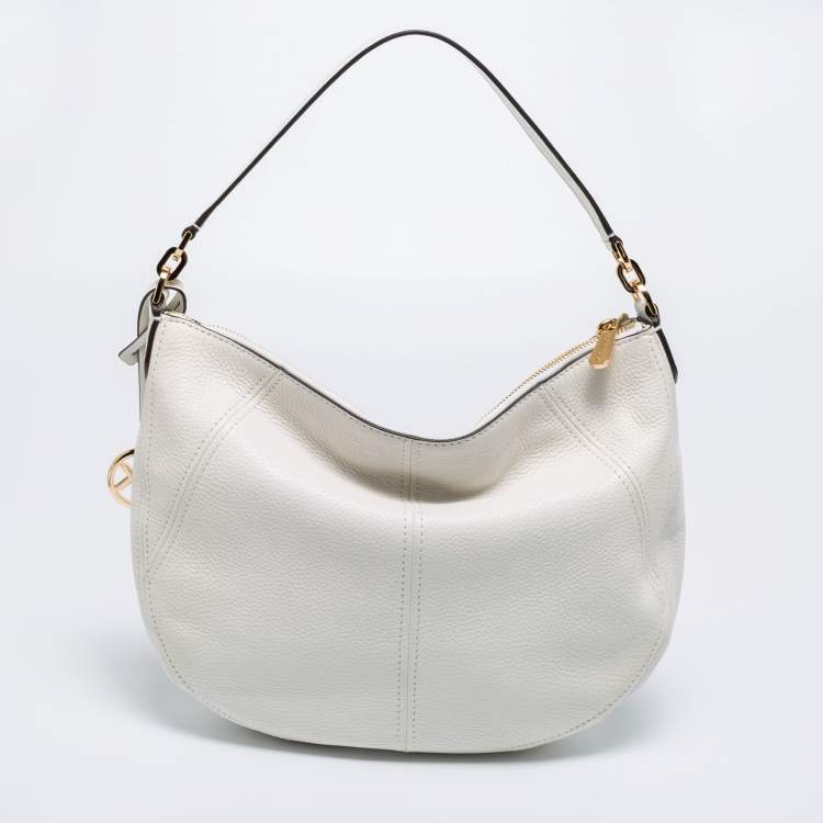 Pre Owned Michael Kors White Leather Bedford Hobo