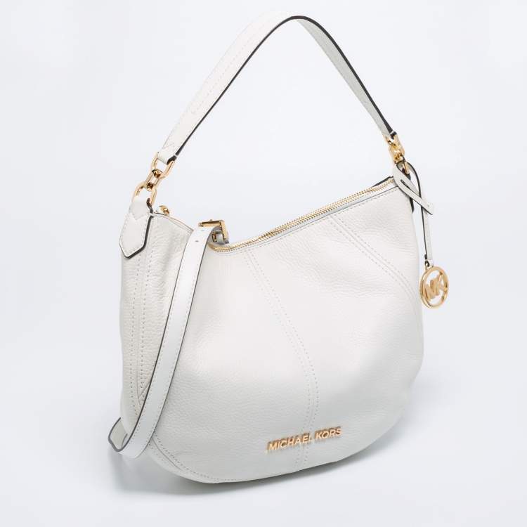 Pre Owned Michael Kors White Leather Bedford Hobo