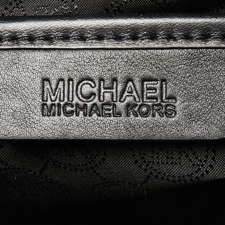 Pre Owned MICHAEL Michael Kors Black/Brown Leopard Print Calf Hair and Leather Hamilton Tote