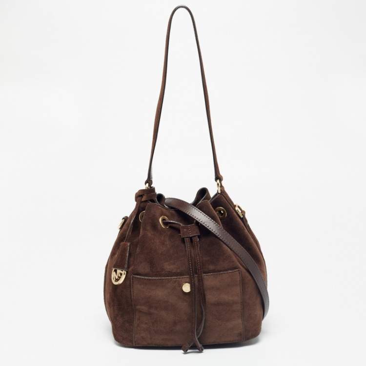 Michael kors outlet suede bucket bag