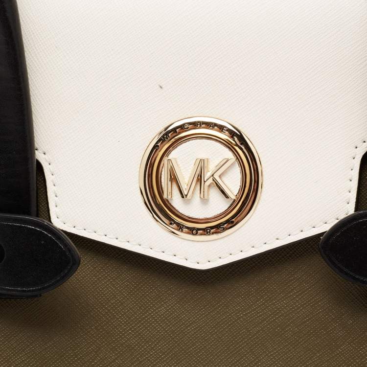 Pre Owned Michael Kors Tri Color Leather Carmen Satchel