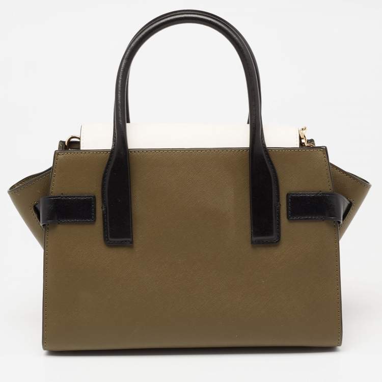 Pre Owned Michael Kors Tri Color Leather Carmen Satchel