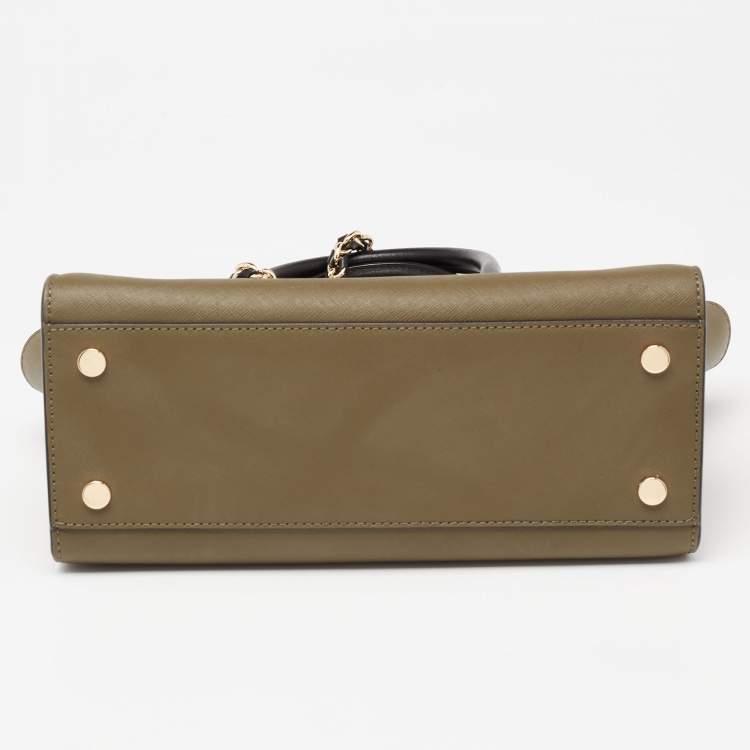 Pre Owned Michael Kors Tri Color Leather Carmen Satchel