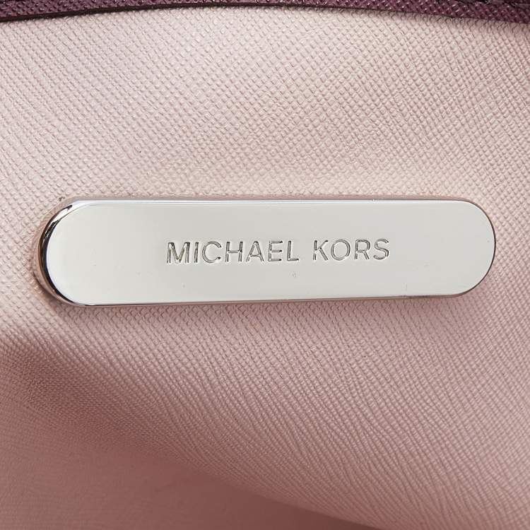 Pre Owned Michael Kors Burgundy Saffiano Leather Reversible Tote