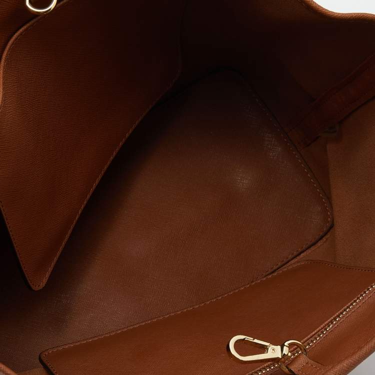 Pre Owned Michael Kors Brown Leather Jet Set Tote