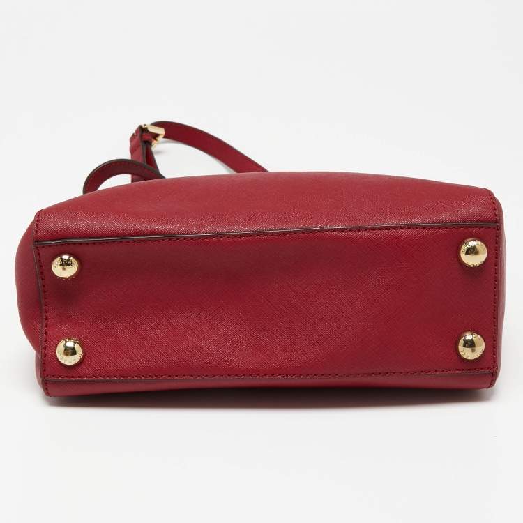 Pre Owned MICHAEL Michael Kors Burgundy Leather Small Cynthia Tote