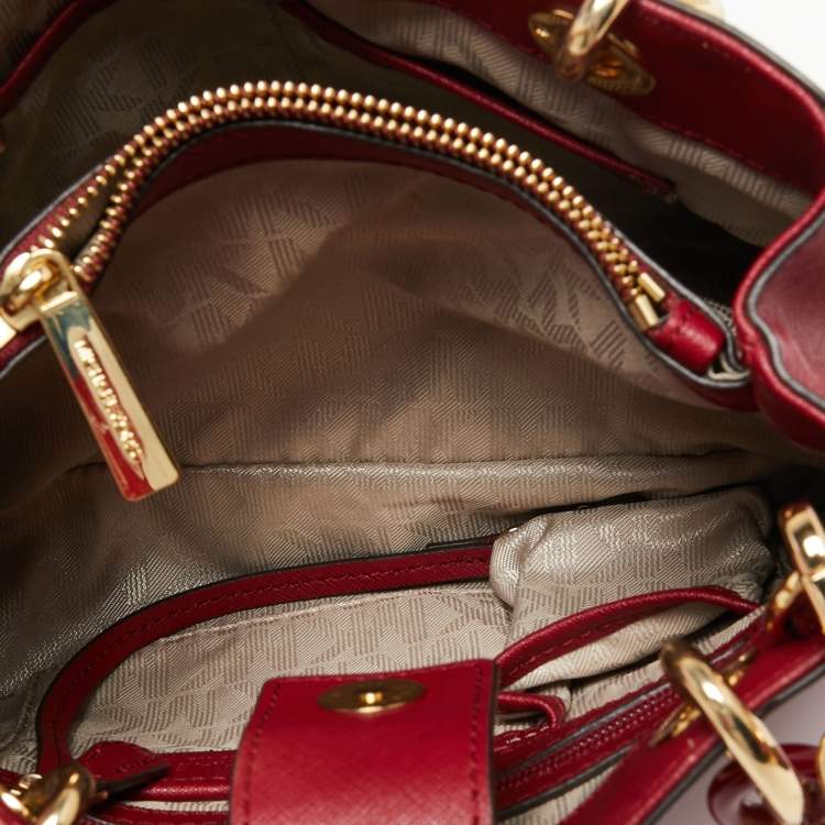 Pre Owned MICHAEL Michael Kors Burgundy Leather Small Cynthia Tote
