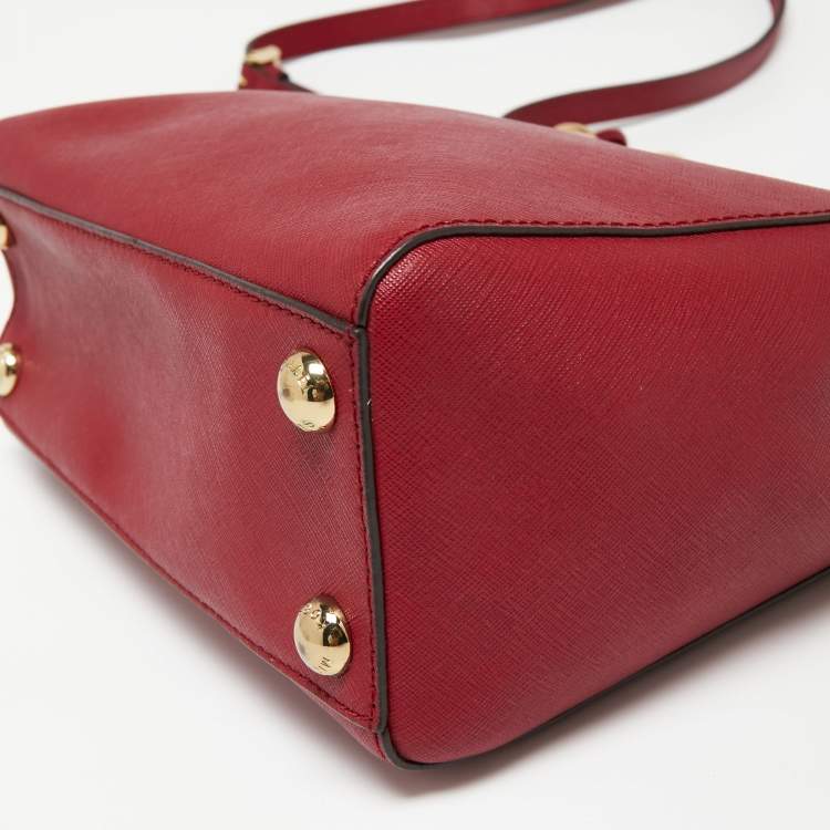 Pre Owned MICHAEL Michael Kors Burgundy Leather Small Cynthia Tote