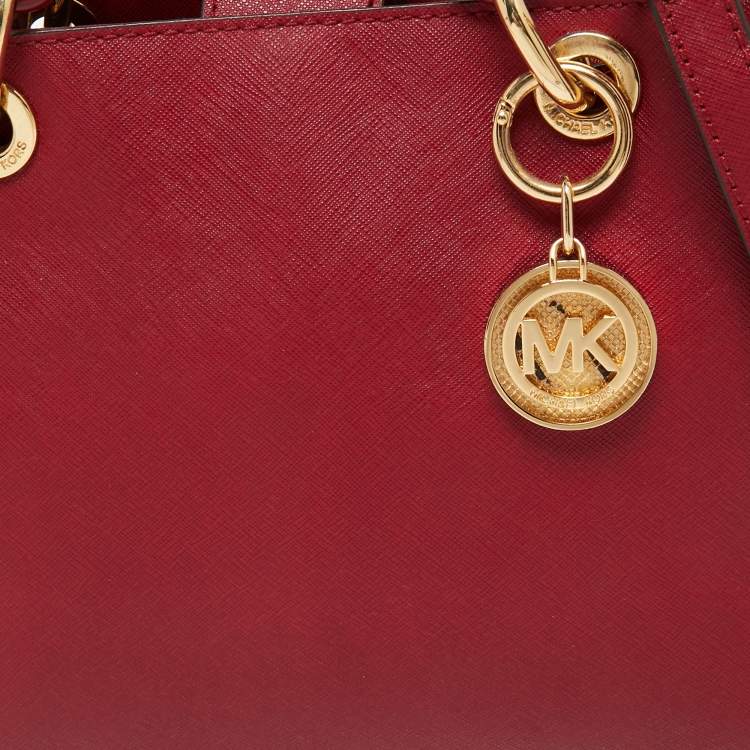 Pre Owned MICHAEL Michael Kors Burgundy Leather Small Cynthia Tote