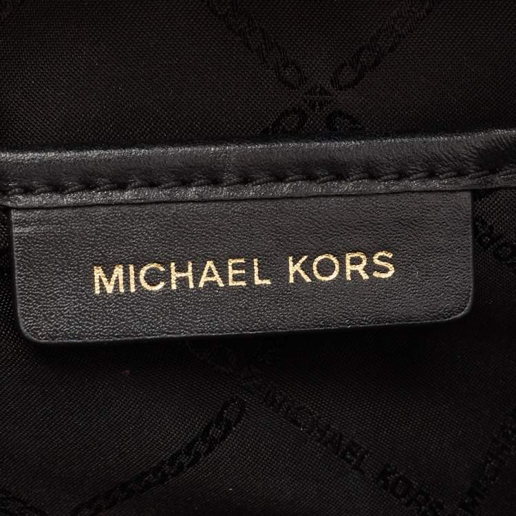Pre Owned Michael Kors Black Croc Embossed Leather Satchel