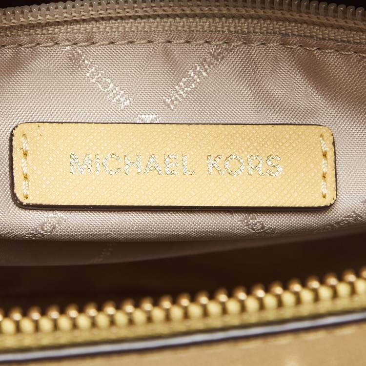 Pre Owned Michael Kors Butter Yellow Safiano Leather Medium Ciara Satchel