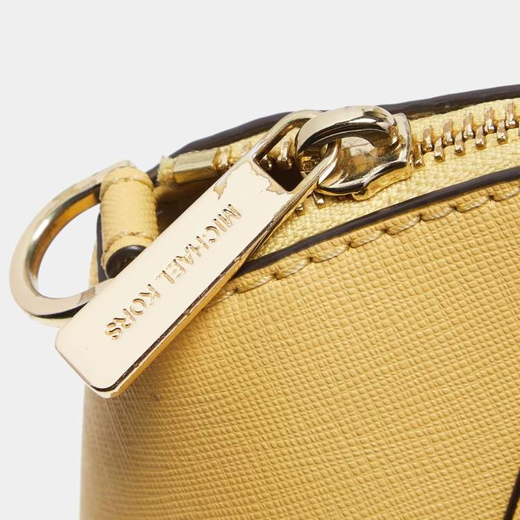 Pre Owned Michael Kors Butter Yellow Safiano Leather Medium Ciara Satchel