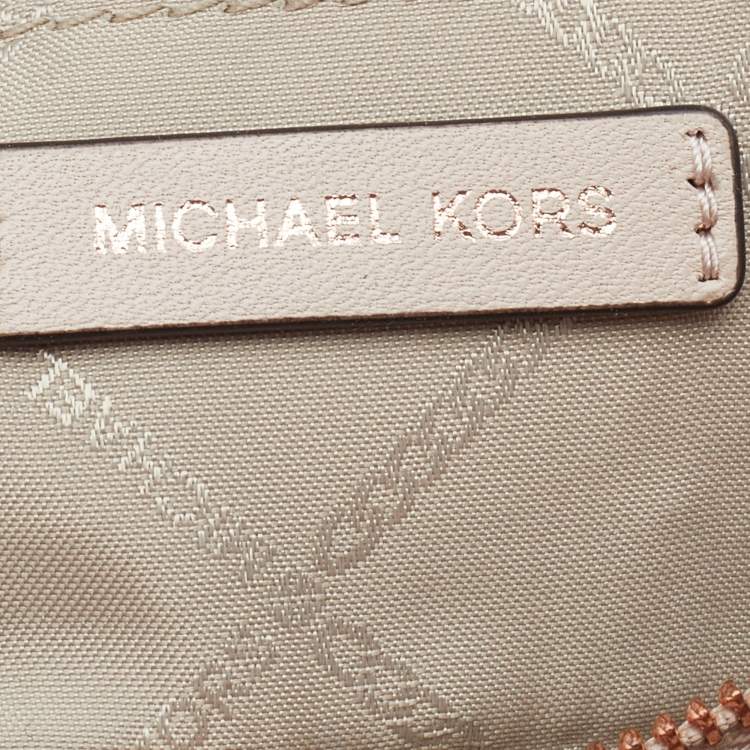 Pre Owned Michael Kors Pink Leather Studded Crossbody Bag