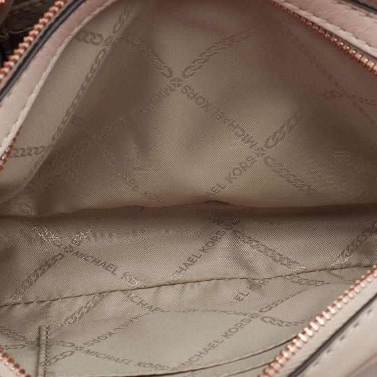 Pre Owned Michael Kors Pink Leather Studded Crossbody Bag