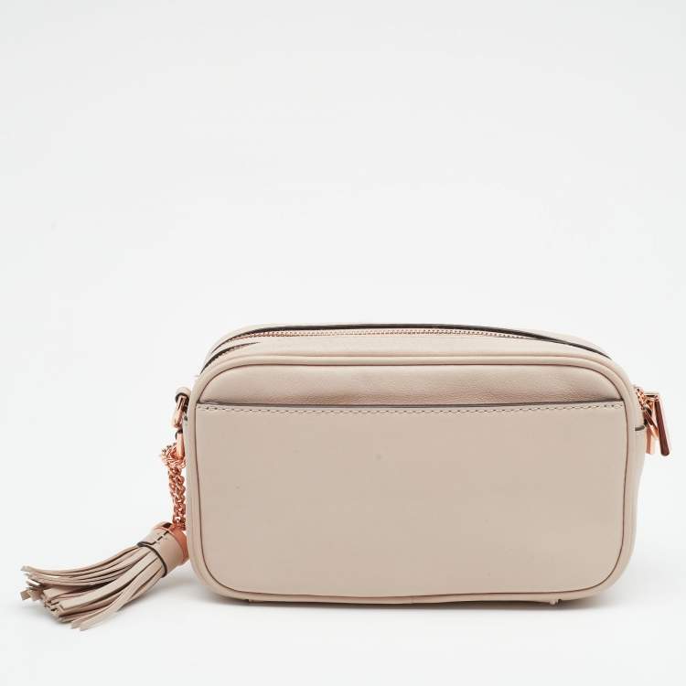 Pre Owned Michael Kors Pink Leather Studded Crossbody Bag