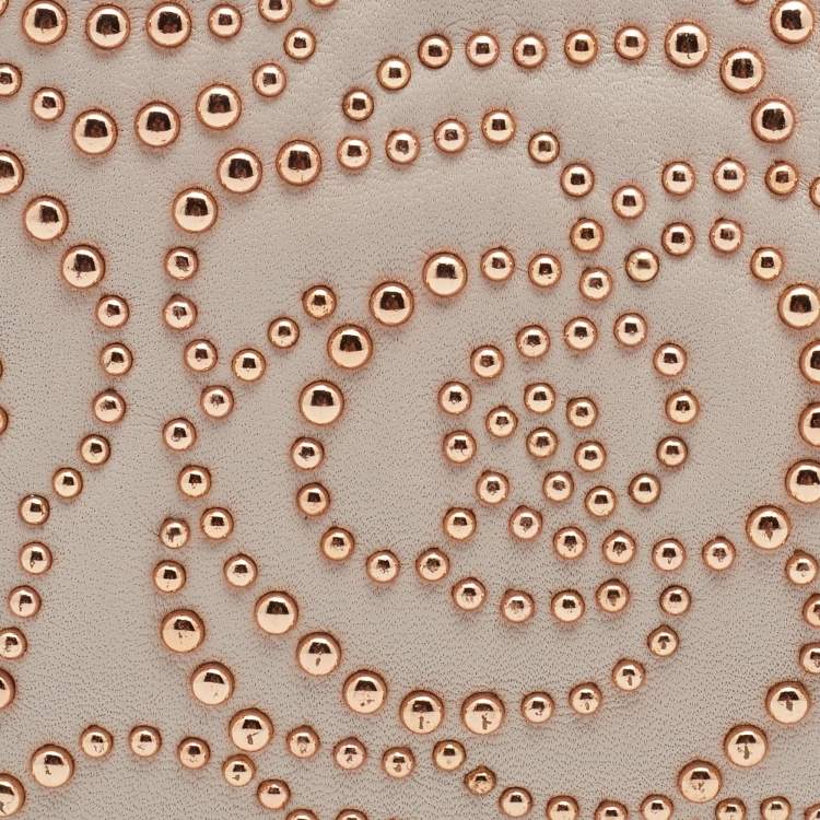 Pre Owned Michael Kors Pink Leather Studded Crossbody Bag