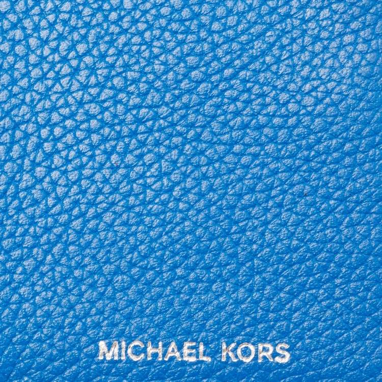 Pre Owned Michael Kors Blue Leather Phone Wallet Crossbody Bag