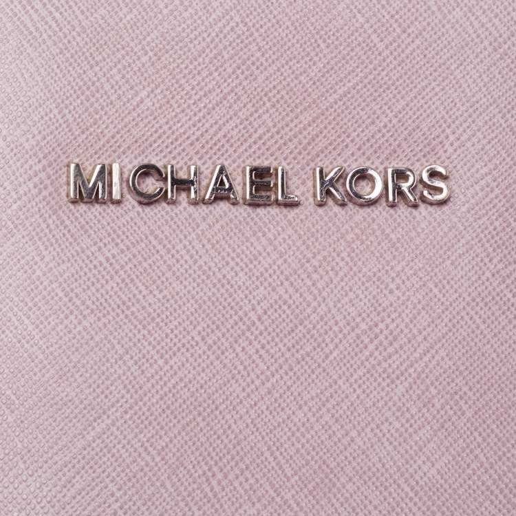 Pre Owned Michael Kors Lavender Saffiano Leather Jet Set Camera Crossbody Bag