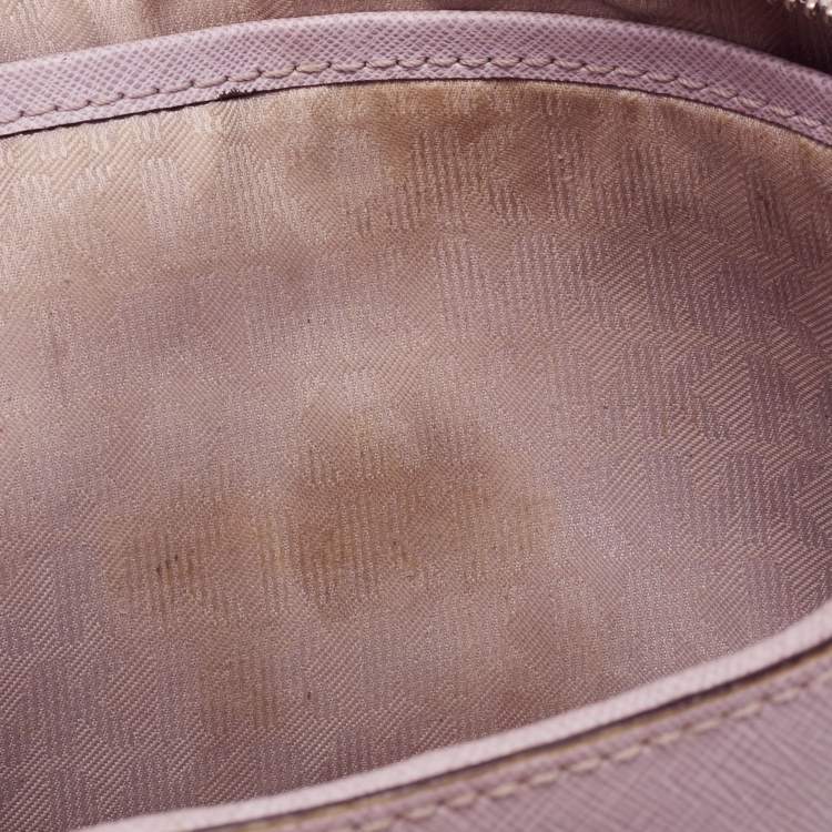 Pre Owned Michael Kors Lavender Saffiano Leather Jet Set Camera Crossbody Bag