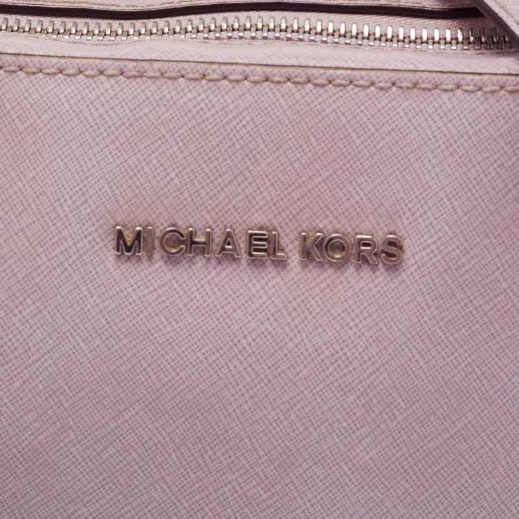 Pre Owned Michael Kors Lavender Saffiano Leather Jet Set Camera Crossbody Bag