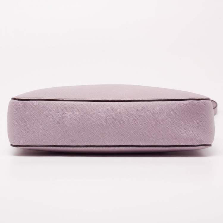 Pre Owned Michael Kors Lavender Saffiano Leather Jet Set Camera Crossbody Bag