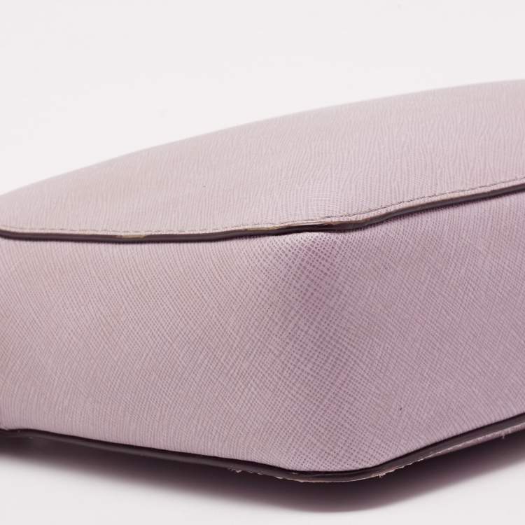 Pre Owned Michael Kors Lavender Saffiano Leather Jet Set Camera Crossbody Bag