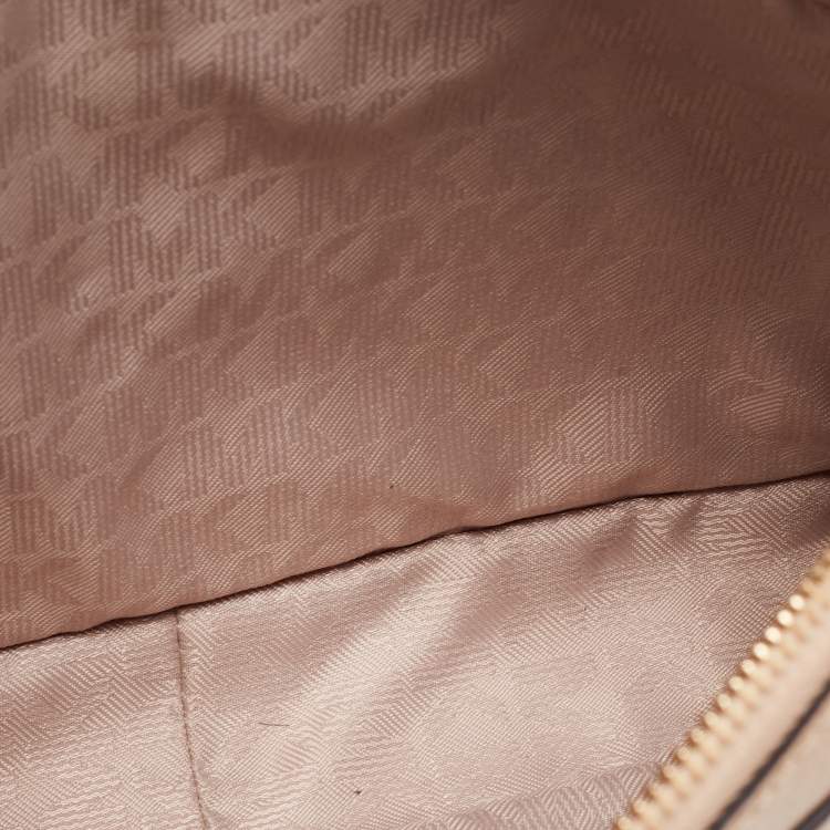 Pre Owned Michael Kors Metallic Gold Leather Jet Set Camera Crossbody Bag