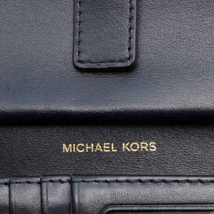 Pre Owned Michael Kors Brown Signature Coated Canvas Adele Smartphone Wallet