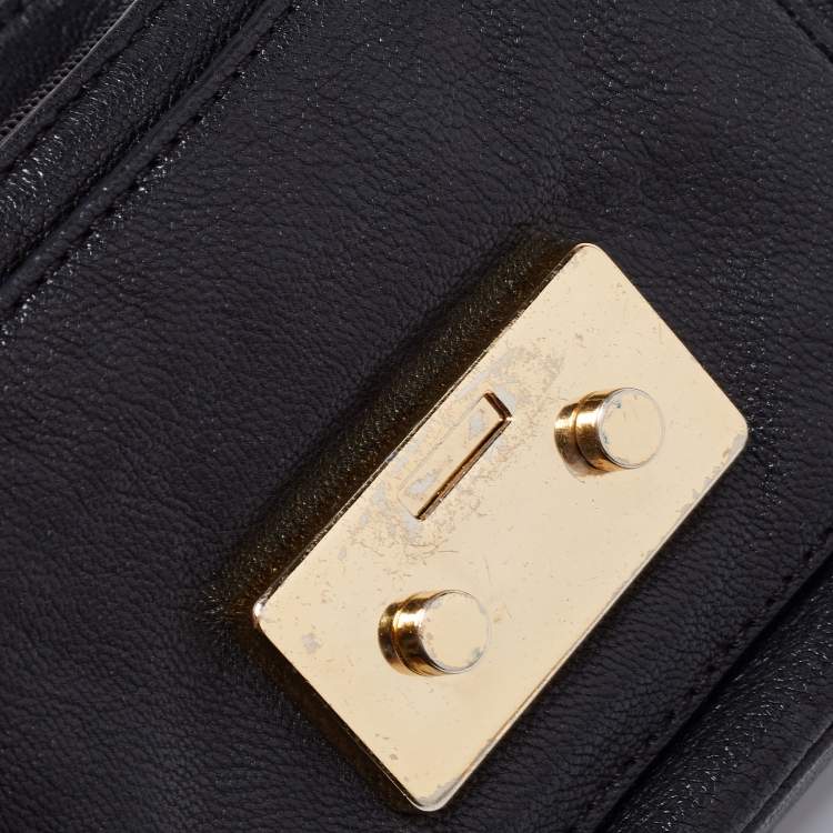 Pre Owned Michael Kors Black Leather Sloan Crossbody Bag