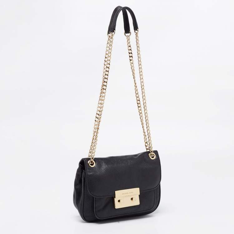 Pre Owned Michael Kors Black Leather Sloan Crossbody Bag