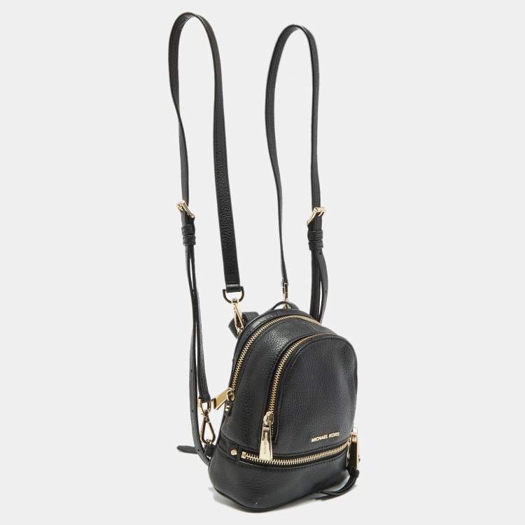 مملوكة مسبقًا Michael Kors Black Leather Mini Rhea Backpack