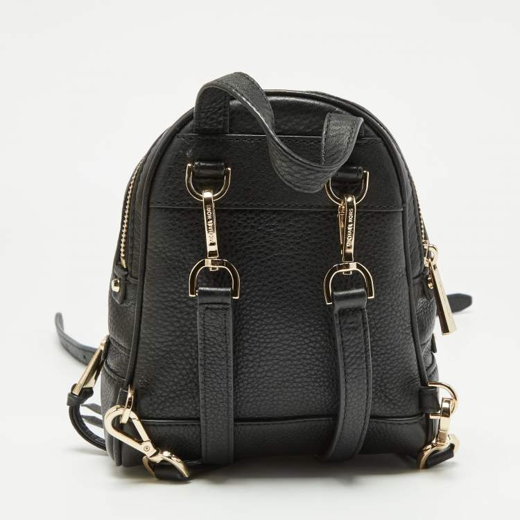 مملوكة مسبقًا Michael Kors Black Leather Mini Rhea Backpack