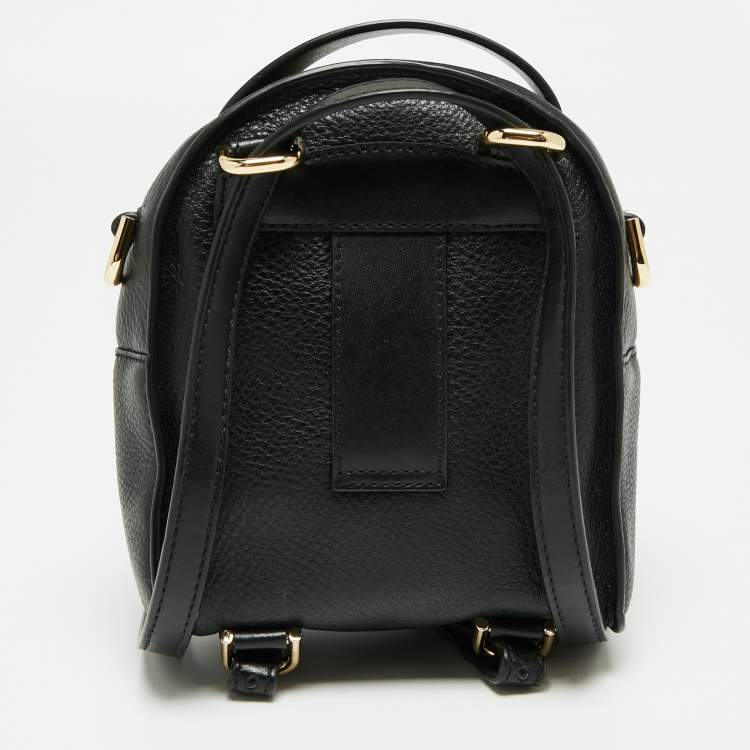 Pre Owned Michael Kors Black Leather Jessa Convertible Backpack