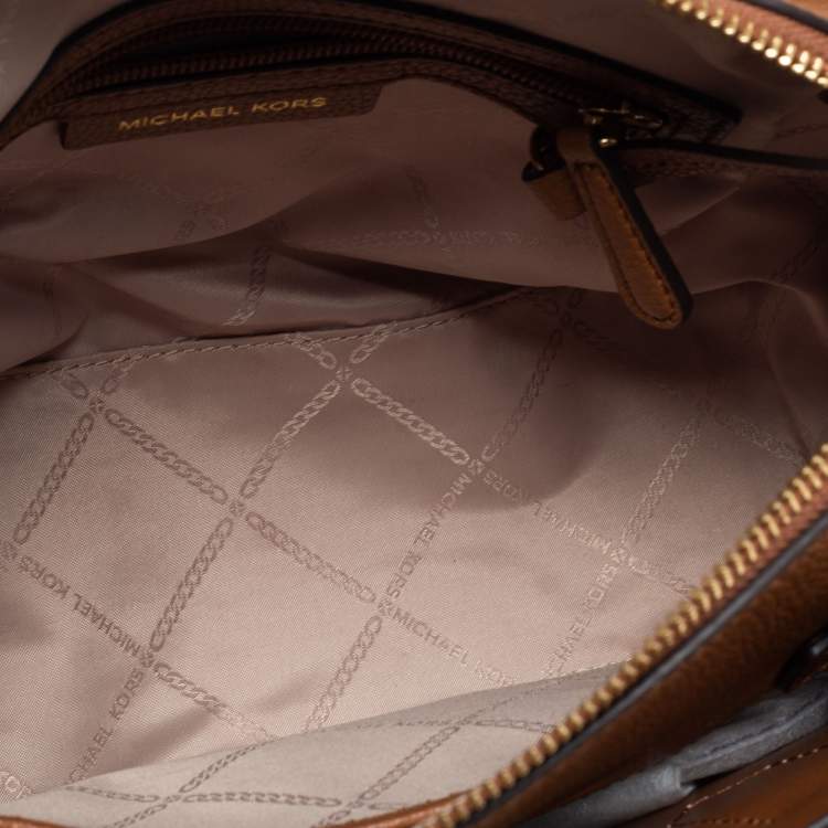 Pre Owned Michael Kors Tan Leather Small Mercer Belted Tote