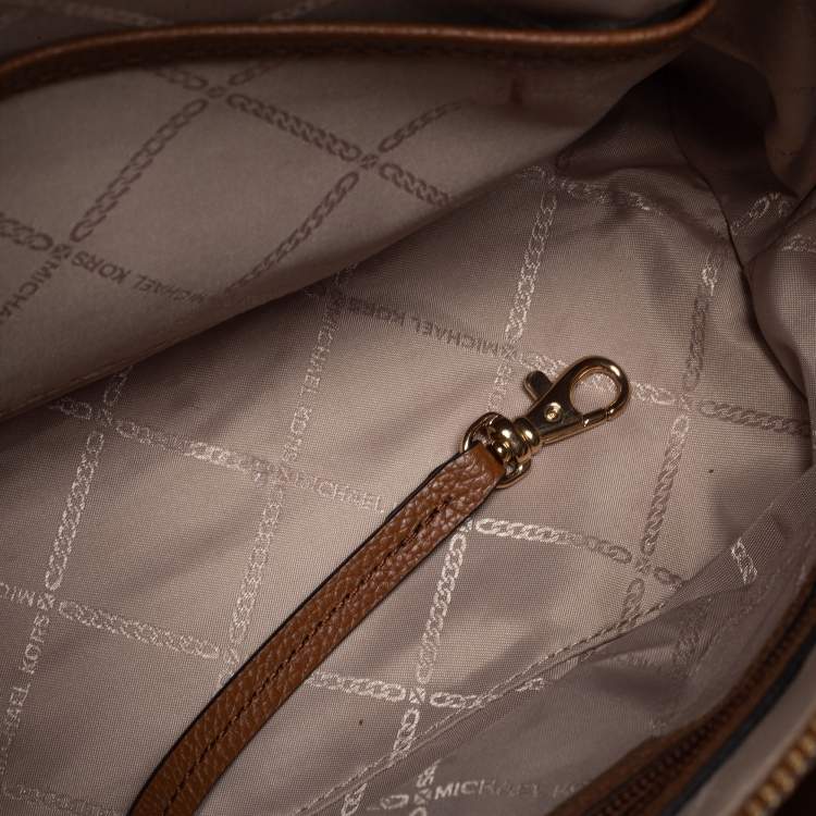 Pre Owned Michael Kors Tan Leather Small Mercer Belted Tote