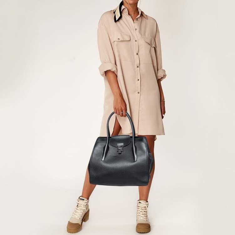 Pre Owned Michael Kors Collection Black Leather Blancroft Tote