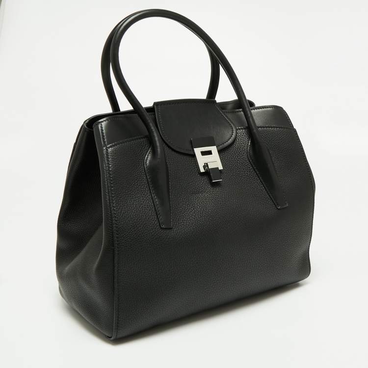 Pre Owned Michael Kors Collection Black Leather Blancroft Tote