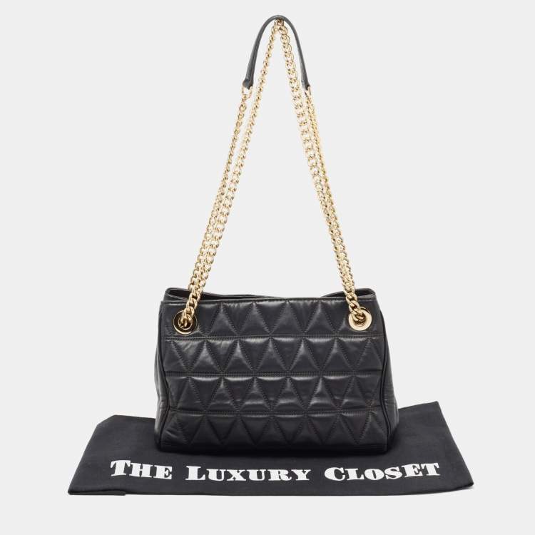 Pre Owned Michael Kors Black Quilted Leather Sloan Shoulder Bag