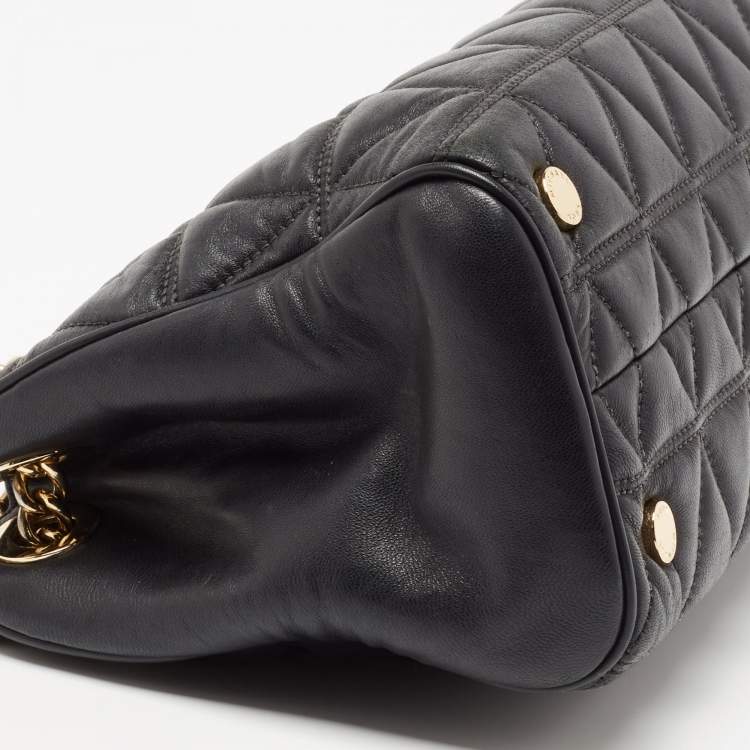 Pre Owned Michael Kors Black Quilted Leather Sloan Shoulder Bag