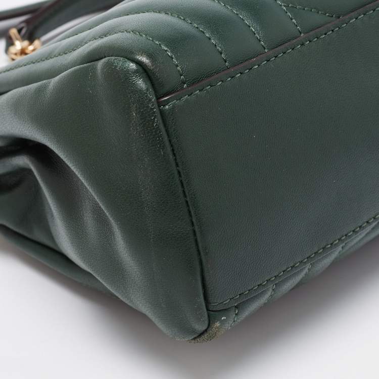 Pre Owned Michael Kors Green Quilted Leather Susan Shoulder Bag