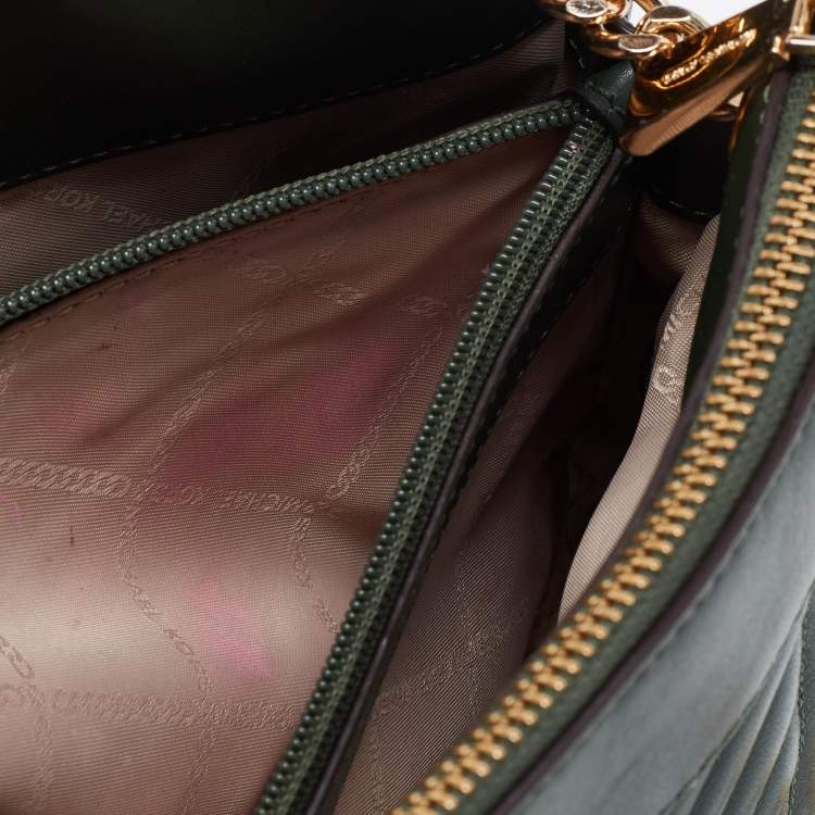 Pre Owned Michael Kors Green Quilted Leather Susan Shoulder Bag