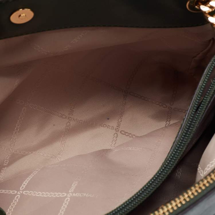 Pre Owned Michael Kors Green Quilted Leather Susan Shoulder Bag