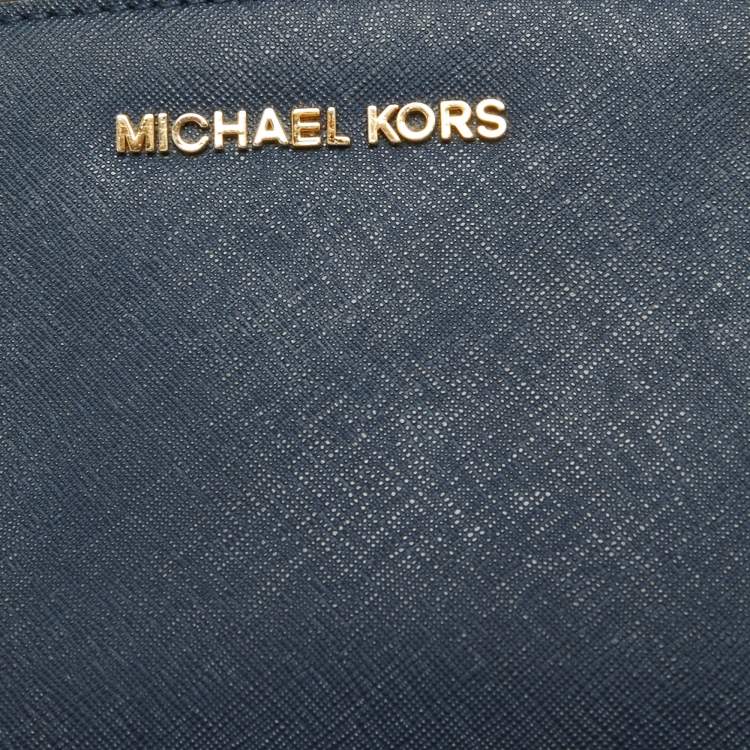 Pre Owned Michael Kors Navy Blue Leather Mini Selma Crossbody Bag